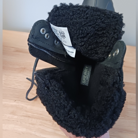 NWT Sperry Saltwater Tall Leather Black Waterproof Boot Size 6.5 - Picture 12 of 16